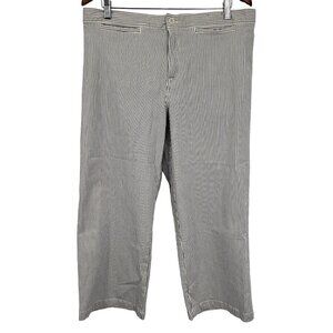 Madewell Women Pinstripe Jean Size 31 Petite Crop Wide New